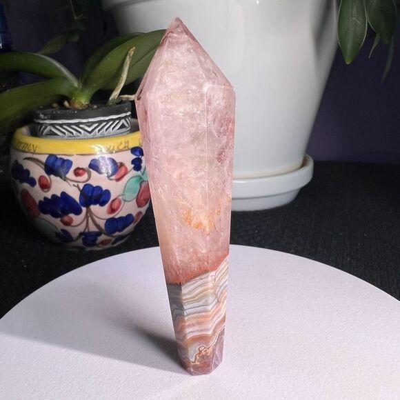 Amethyst Crazy Lace Crystal Wand (#12) - Picture 5 of 9